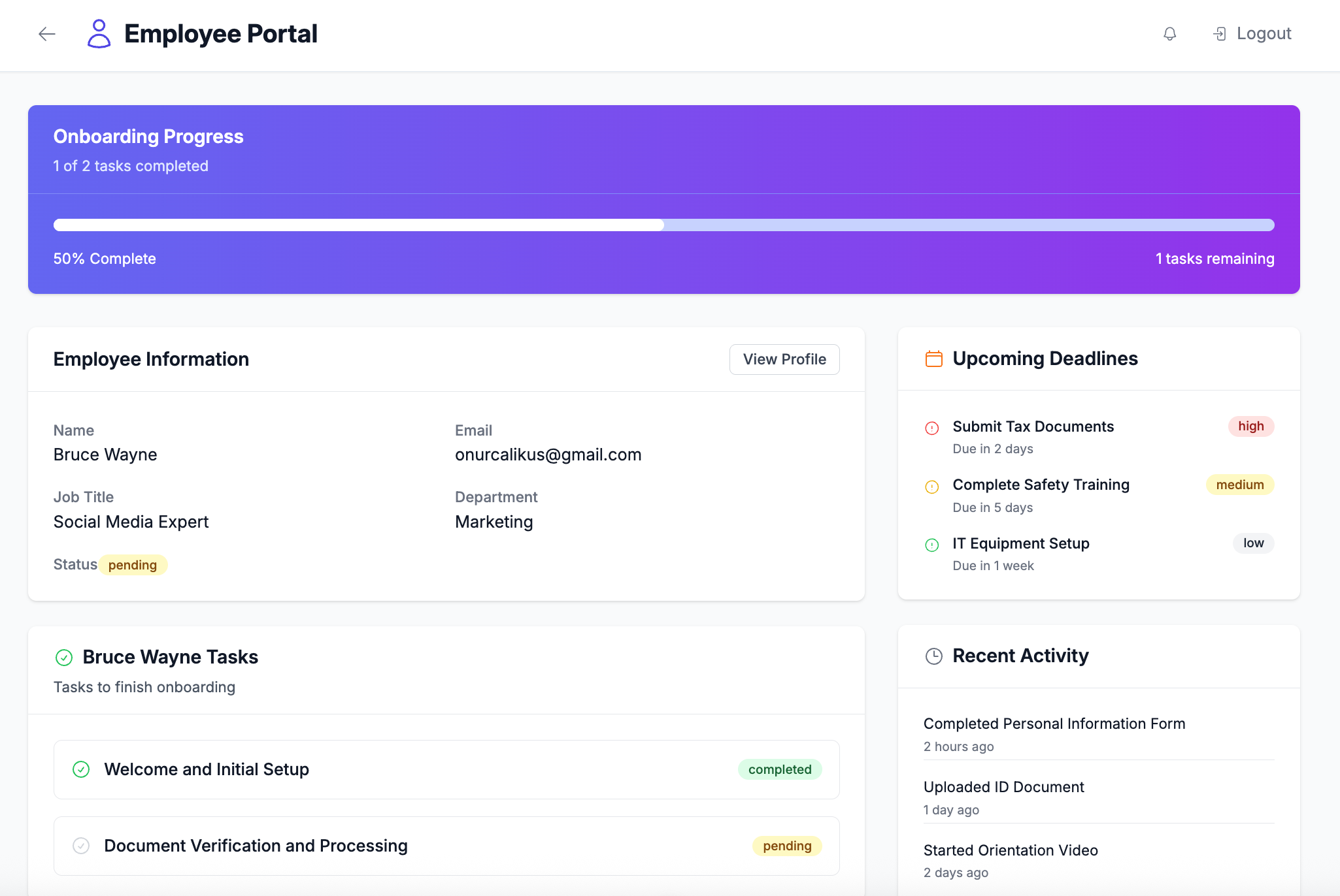 WizeBoarding Ana Panel Önizlemesi